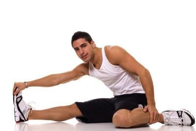 stretching, posterior, muslo, interna